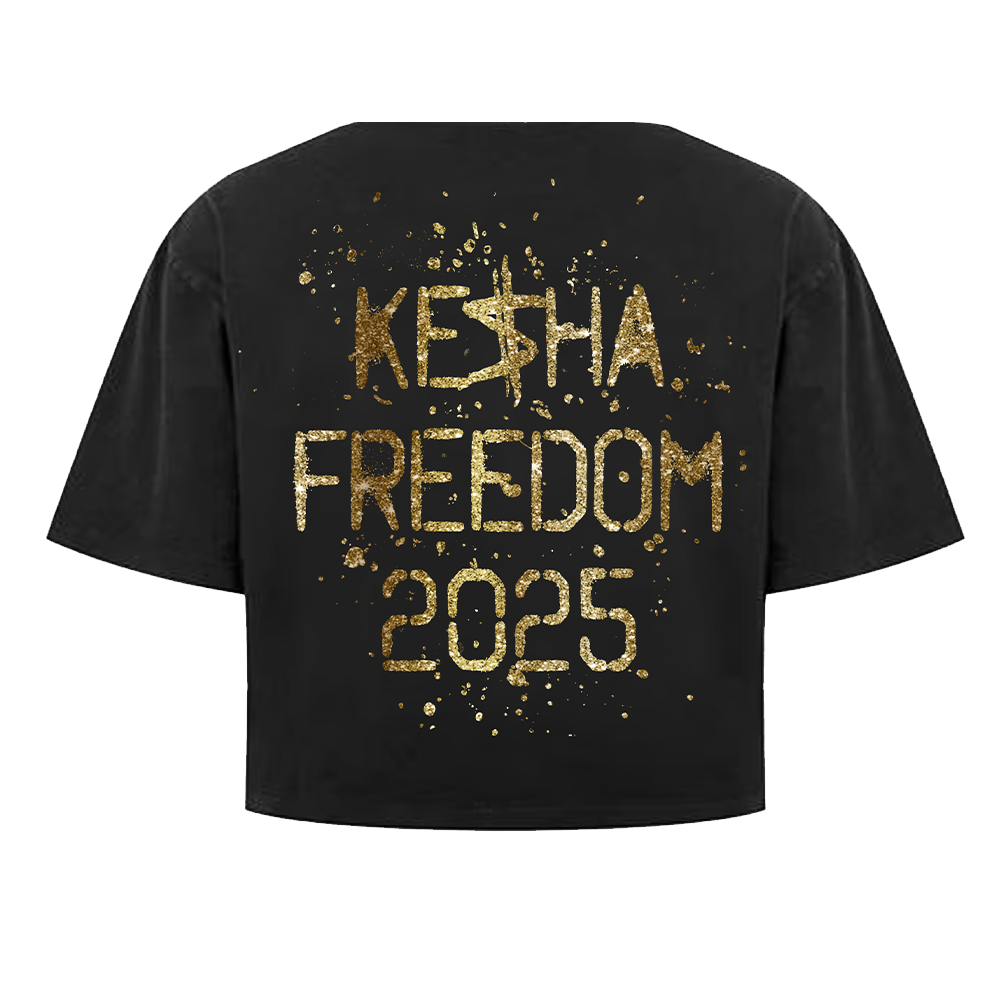Kesha - Kesha Freedom 2025 Off The Shoulder Crop Tee